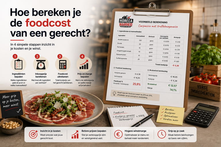 Hoe bereken je de foodcost van een gerecht?